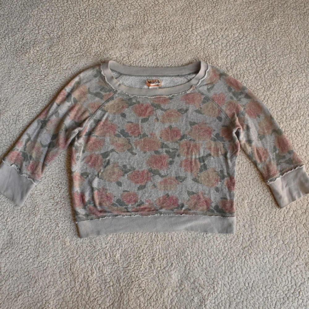 Floral Cropped Sweater